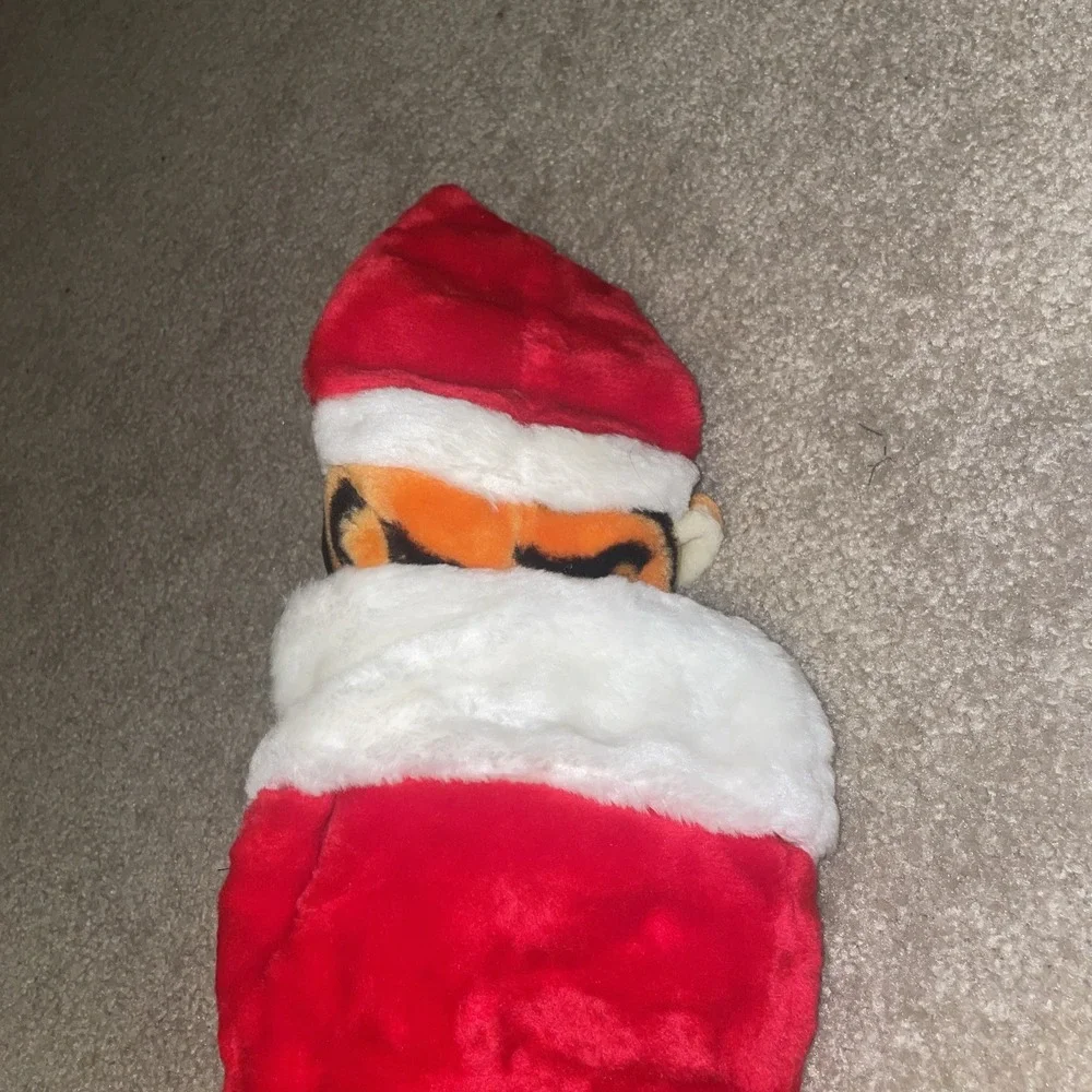 Disney Winnie the Pooh Tigger Plush Christmas Stocking Santa Hat Red Faux Fur